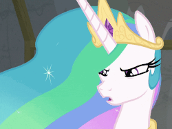 Size: 750x561 | Tagged: safe, screencap, princess celestia, alicorn, pony, g4, horse play, angry, animated, cropped, female, gif, mare, offended, talking