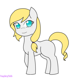 Size: 1280x1280 | Tagged: safe, artist:hayley566, oc, oc only, oc:ambrosia apple, earth pony, pony, female, filly, magical lesbian spawn, offspring, parent:applejack, parent:rarity, parents:rarijack, ponytail, simple background, solo, transparent background