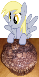 Size: 967x1885 | Tagged: safe, artist:ponylover88, derpy hooves, g4, brown, food, muffin, photoshop, scrunchy face, simple background, transparent background