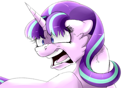 Size: 1024x724 | Tagged: safe, artist:whitehershey, starlight glimmer, pony, unicorn, g4, angry, cross-popping veins, female, mare, quiet, ragelight glimmer, solo, villainous breakdown