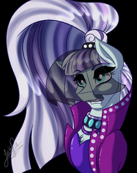 Size: 1900x2400 | Tagged: safe, artist:jack-pie, coloratura, earth pony, pony, g4, the mane attraction, black background, countess coloratura, female, redraw, simple background, solo, veil