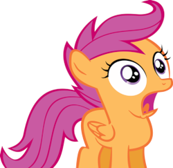 Size: 256x249 | Tagged: safe, scootaloo, pegasus, pony, g4, cropped, female, filly, open mouth, shocked, simple background, solo, vector, white background