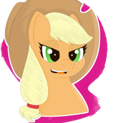 Size: 5000x5000 | Tagged: safe, artist:legiot18, applejack, earth pony, pony, g4, absurd resolution, bust, female, mare, portrait, simple background, solo, white background