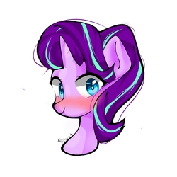 Size: 1104x1104 | Tagged: safe, artist:舟boat, starlight glimmer, pony, unicorn, g4, blushing, bust, female, mare, solo