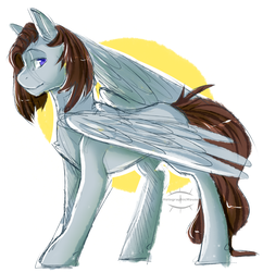 Size: 2700x2790 | Tagged: safe, artist:holomouse, oc, oc only, oc:blackened blue, pegasus, pony, high res, male, solo