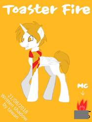 Size: 612x816 | Tagged: safe, artist:tawan075, oc, oc:toaster fire, fire, toaster