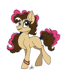 Size: 4080x4460 | Tagged: safe, artist:celestial-rainstorm, oc, oc only, oc:confetti cake, earth pony, pony, absurd resolution, female, mare, offspring, parent:cheese sandwich, parent:pinkie pie, parents:cheesepie, simple background, solo, white background