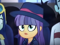 Size: 4032x3024 | Tagged: safe, screencap, blueberry cake, curly winds, ginger owlseye, some blue guy, equestria girls, g4, my little pony equestria girls: better together, opening night, background human, cute, cyoa, fedora, hat, owlabetes