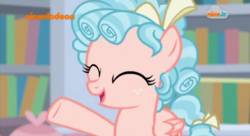 Size: 846x459 | Tagged: safe, screencap, cozy glow, pegasus, pony, g4, what lies beneath, female, filly, foal, ringlets, solo