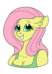 Size: 1056x1496 | Tagged: safe, artist:smirk, fluttershy, pegasus, anthro, g4, bust, ms paint