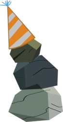 Size: 323x622 | Tagged: safe, artist:sircinnamon, rocky, g4, party of one, hat, object, party hat, rock, simple background, transparent background