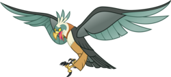 Size: 7892x3557 | Tagged: safe, artist:vector-brony, bird, roc, g4, molt down, ambiguous gender, bird of prey, open beak, simple background, solo, spread wings, tongue out, transparent background, vector, wings
