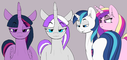 Size: 1267x602 | Tagged: safe, artist:pabbley, edit, editor:gutovi, princess cadance, shining armor, twilight sparkle, twilight velvet, alicorn, pony, unicorn, g4, bisexual, brother and sister, distracted boyfriend meme, eyes on the prize, female, incest, lesbian, looking at butt, male, mare, meme, mother and son, polyamory, ponified meme, ship:shiningcadance, ship:shiningsparkle, ship:shiningvelvet, shipping, smiling, smug, stallion, straight, twicest, twilight sparkle (alicorn)