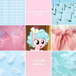 Size: 800x800 | Tagged: safe, artist:sarahbearquartz, cozy glow, pony, g4, marks for effort, female, moodboard, solo