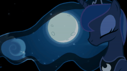 Size: 600x338 | Tagged: dead source, safe, artist:anima-dos, artist:duo cartoonist, artist:lionheartcartoon, princess luna, alicorn, pony, children of the night, g4, animated, beautiful, cute, eyes closed, female, gif, it came from youtube, majestic, mare, moon, night, solo, youtube link