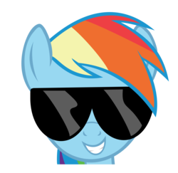 Size: 5000x4865 | Tagged: safe, artist:dasduriel, rainbow dash, pony, g4, absurd resolution, female, rainbowlicious, simple background, smiling, solo, sunglasses, transparent background, vector