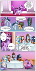 Size: 637x1252 | Tagged: safe, artist:calamity-studios, princess celestia, twilight sparkle, alicorn, pony, g4, ankh, atheism, coffin, dead, height difference, heliocentric theory, jesus christ, physique difference, ra, religion, science, shiva, strut, strutting, tall, twilight sparkle (alicorn)