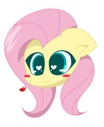 Size: 3000x3656 | Tagged: safe, artist:kittyrosie, fluttershy, pegasus, pony, g4, blush sticker, blushing, bust, cute, female, heart, heart eyes, high res, mare, shyabetes, simple background, solo, transparent background, wingding eyes
