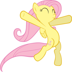 Size: 890x897 | Tagged: safe, fluttershy, pony, g4, hurricane fluttershy, eyes closed, female, happy, jumping, simple background, smiling, solo, transparent background, vector