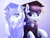 Size: 1024x768 | Tagged: safe, artist:novaintellus, coloratura, oc, oc:melodia, earth pony, pony, unicorn, g4, duo, female, graduation cap, hat, mare, style emulation