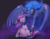 Size: 1280x989 | Tagged: safe, artist:silfoe, princess luna, twilight sparkle, alicorn, pony, unicorn, moonsetmlp, g4, angry, crying, ethereal mane, female, mare, shackles, spread wings, unicorn twilight, wings