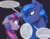 Size: 1280x989 | Tagged: safe, artist:silfoe, princess luna, twilight sparkle, alicorn, pony, unicorn, moonsetmlp, g4, alternate timeline, alternate universe, crying, dream, dream walker luna, female, floppy ears, looking at each other, mare, tumblr, unicorn twilight