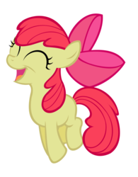 Size: 790x1012 | Tagged: safe, apple bloom, earth pony, pony, g4, eyes closed, female, filly, foal, happy, open mouth, simple background, solo, transparent background, vector