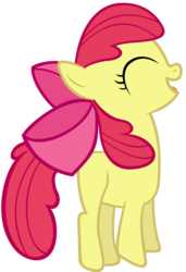 Size: 740x1080 | Tagged: safe, apple bloom, earth pony, pony, g4, female, filly, foal, happy, jumping, open mouth, simple background, smiling, solo, transparent background, vector