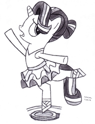 Size: 2369x3107 | Tagged: safe, artist:drchrisman, starlight glimmer, a royal problem, g4, black and white, clothes, glimmerina, grayscale, high res, monochrome, traditional art, tutu