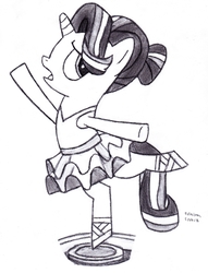 Size: 2369x3107 | Tagged: safe, artist:drchrisman, starlight glimmer, a royal problem, g4, my little pony: friendship is magic, black and white, clothes, glimmerina, grayscale, high res, monochrome, traditional art, tutu