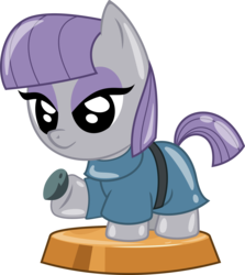 Size: 2803x3141 | Tagged: safe, artist:phucknuckl, budge studios, part of a set, boulder (g4), maud pie, earth pony, pony, g4, my little pony pocket ponies, chibi, clothes, cute, dress, female, high res, inkscape, ios game, maudabetes, simple background, transparent background, vector