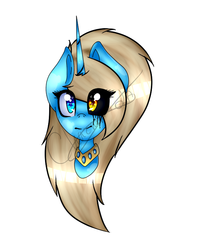 Size: 566x711 | Tagged: safe, artist:chazmazda, oc, oc only, oc:charlie gallaxy-starr, alicorn, pony, bust, doodle, heterochromia, highlight, horn, portrait, shade, shading, simple background, sketch, solo, white background