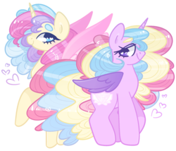 Size: 1280x1098 | Tagged: safe, artist:vivian reed, princess gold lily, princess sterling, alicorn, pony, duo, simple background, transparent background