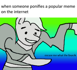 Size: 876x800 | Tagged: safe, pony, 1000 hours in ms paint, excuse me what the buck, excuse me what the fuck, irony, meme, ponified, vault boy