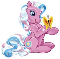 Size: 193x189 | Tagged: safe, spring treat, butterfly, pony, g3, official, cute, diatretes, female, hasbro, picture for breezies, simple background, solo, white background
