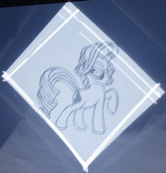 Size: 2489x2604 | Tagged: safe, artist:malte279, rarity, pony, g4, craft, glass engraving, high res, light painting, mirror, reflection, solo