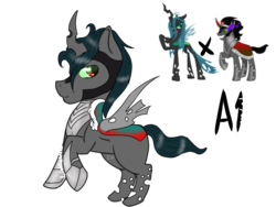 Size: 1024x768 | Tagged: safe, artist:akiiichaos, king sombra, queen chrysalis, changepony, hybrid, g4, female, interspecies offspring, male, offspring, parent:king sombra, parent:queen chrysalis, parents:chrysombra, ship:chrysombra, shipping, simple background, straight, transparent background