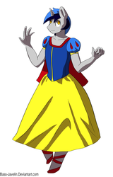 Size: 1600x2500 | Tagged: safe, artist:mopyr, oc, oc only, oc:cappie, anthro, clothes, crossdressing, dress, male, princess, simple background, snow white, solo, white background