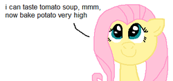 Size: 401x190 | Tagged: safe, artist:theinflater19, fluttershy, series:flutterberry, g4, 1000 hours in ms paint, engrish, simple background, this will end in blueberries, this will end in inflation, white background