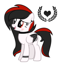 Size: 1981x2089 | Tagged: safe, artist:darbypop1, oc, oc only, oc:black laurel, pegasus, pony, fangs, female, mare, simple background, solo, transparent background, two toned wings