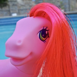 Size: 1081x1080 | Tagged: safe, photographer:rileyspones, strawberry reef, pony, g3, close-up, irl, photo, solo, toy