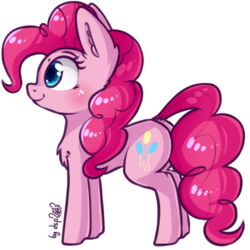 Size: 500x500 | Tagged: safe, artist:dsp2003, part of a set, pinkie pie, earth pony, pony, g4, 8 angles of pony collaboration, blushing, cute, female, mare, signature, simple background, transparent background