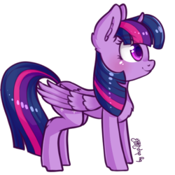 Size: 500x500 | Tagged: safe, alternate version, artist:dsp2003, part of a set, twilight sparkle, alicorn, pony, g4, 8 angles of pony collaboration, blushing, cute, female, mare, signature, simple background, transparent background, twilight sparkle (alicorn)