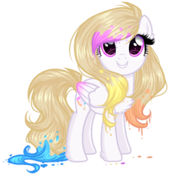 Size: 924x958 | Tagged: safe, artist:gihhbloonde, oc, oc only, oc:spring splat, pegasus, pony, chest fluff, female, mare, simple background, solo, transparent background