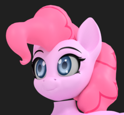 Size: 782x722 | Tagged: safe, artist:aeridiccore, pinkie pie, earth pony, anthro, plantigrade anthro, g4, 3d, eyebrows, female, i've seen some shit, meme, pose, smiling, solo, special eyes, wip