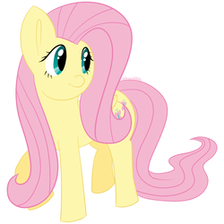 Size: 1900x1900 | Tagged: safe, artist:pagecartoons, fluttershy, pegasus, pony, g4, female, simple background, solo, white background