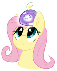 Size: 642x795 | Tagged: safe, artist:pagecartoons, fluttershy, pegasus, pony, g4, bust, female, mare, open mouth, simple background, slime, transparent background