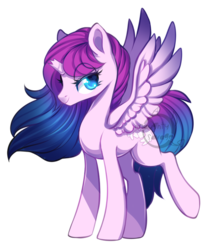 Size: 700x835 | Tagged: safe, artist:cabbage-arts, oc, oc only, oc:sugar glider, alicorn, pony, broken horn, commission, commissioner:650twoface, female, horn, simple background, solo, transparent background