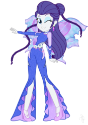 Size: 2185x3127 | Tagged: safe, artist:ilaria122, artist:selenaede, rarity, fairy, equestria girls, g4, alternate hairstyle, braid, clothes, crossover, ear piercing, earring, fairy wings, fairyized, female, hairstyle, high heels, high res, jewelry, one eye closed, onyrix, piercing, pose, rainbow s.r.l, shoes, simple background, smiling, solo, transparent background, winged humanization, wings, winx club, winxified, world of winx