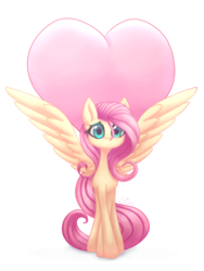 Size: 1536x2048 | Tagged: safe, artist:silviasilvar, fluttershy, pegasus, pony, g4, cute, female, heart, looking at you, mare, shyabetes, solo, spread wings, wings